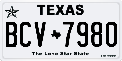 TX license plate BCV7980