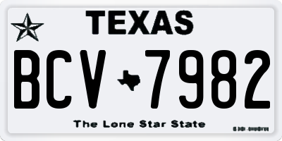 TX license plate BCV7982