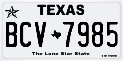 TX license plate BCV7985