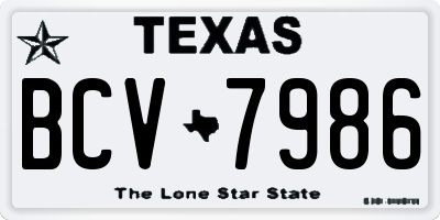 TX license plate BCV7986