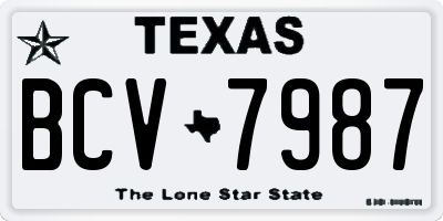 TX license plate BCV7987