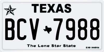 TX license plate BCV7988