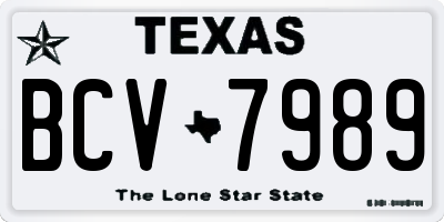TX license plate BCV7989