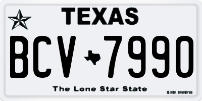 TX license plate BCV7990