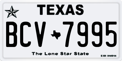 TX license plate BCV7995