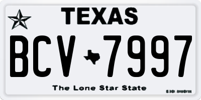 TX license plate BCV7997