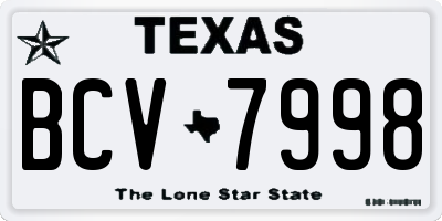 TX license plate BCV7998