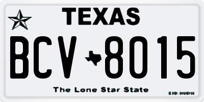 TX license plate BCV8015