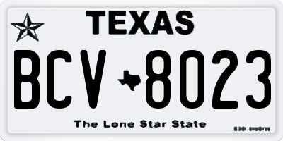 TX license plate BCV8023
