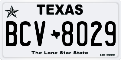 TX license plate BCV8029