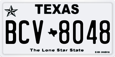 TX license plate BCV8048
