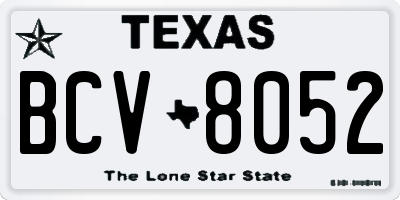 TX license plate BCV8052
