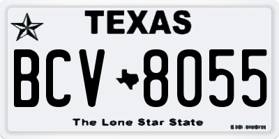 TX license plate BCV8055