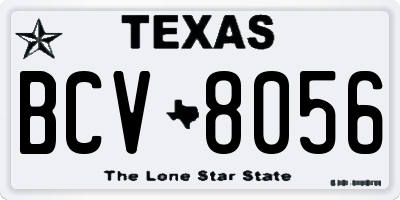 TX license plate BCV8056