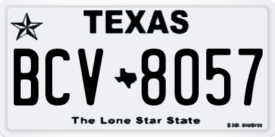 TX license plate BCV8057
