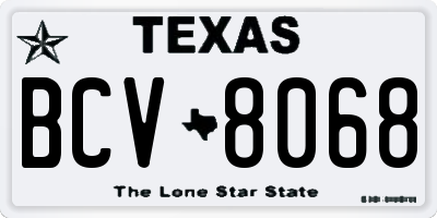TX license plate BCV8068