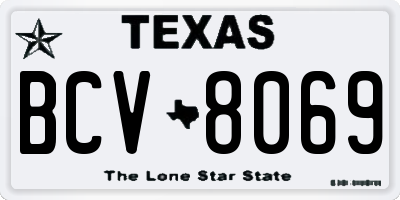 TX license plate BCV8069