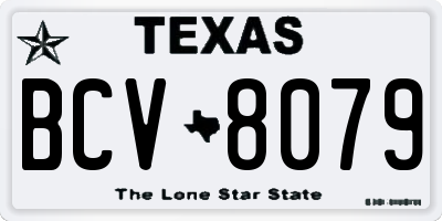 TX license plate BCV8079