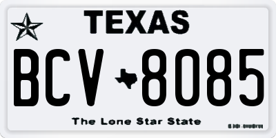 TX license plate BCV8085