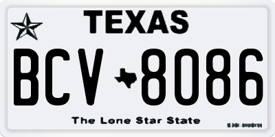 TX license plate BCV8086