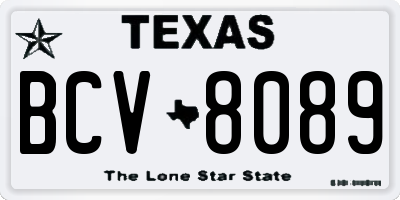 TX license plate BCV8089