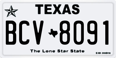 TX license plate BCV8091