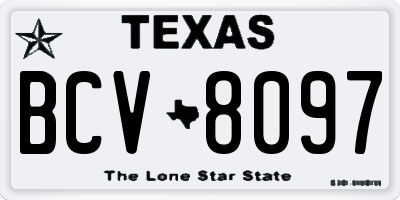 TX license plate BCV8097