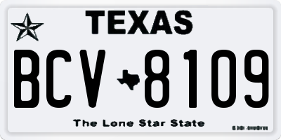 TX license plate BCV8109