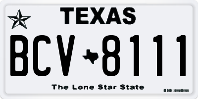 TX license plate BCV8111