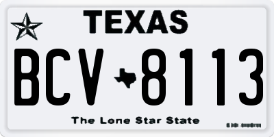 TX license plate BCV8113