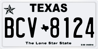 TX license plate BCV8124