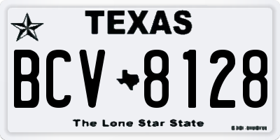 TX license plate BCV8128