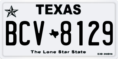 TX license plate BCV8129