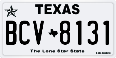 TX license plate BCV8131