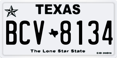 TX license plate BCV8134