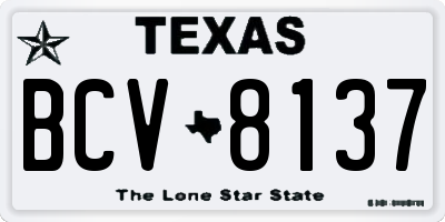 TX license plate BCV8137