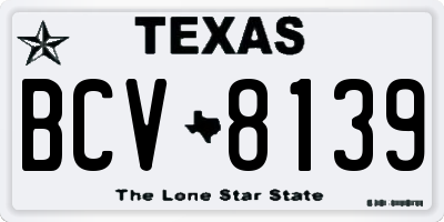 TX license plate BCV8139