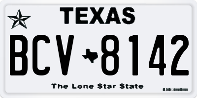 TX license plate BCV8142
