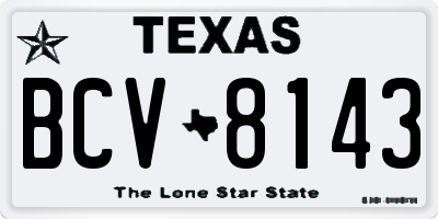 TX license plate BCV8143