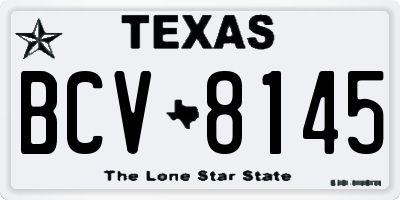 TX license plate BCV8145