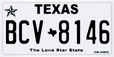 TX license plate BCV8146