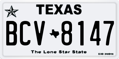 TX license plate BCV8147