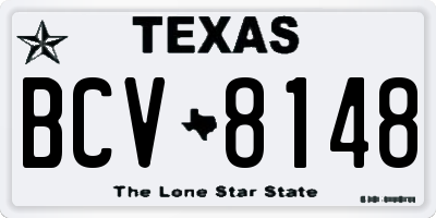 TX license plate BCV8148