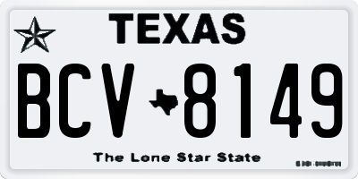 TX license plate BCV8149