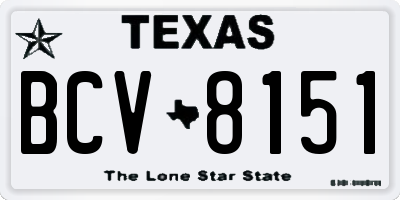 TX license plate BCV8151
