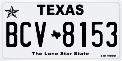 TX license plate BCV8153