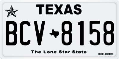 TX license plate BCV8158