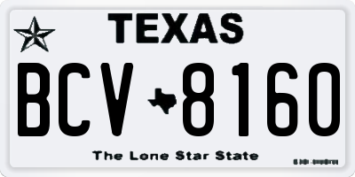TX license plate BCV8160