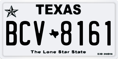 TX license plate BCV8161