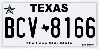 TX license plate BCV8166